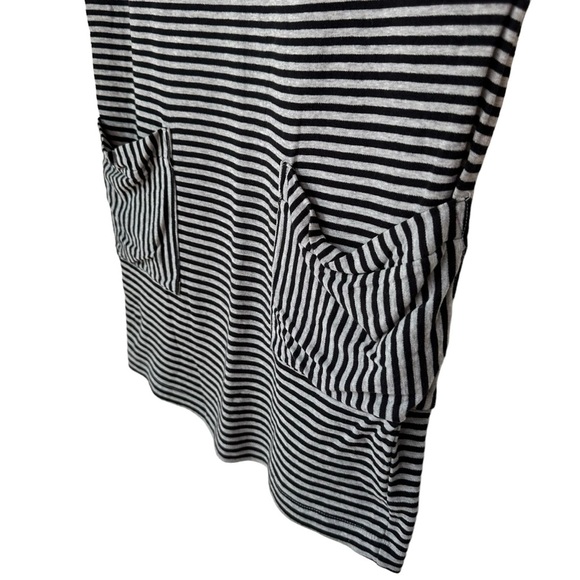 Athleta Ease Up Gray Black Stripe Sleeveless Dress, Small - Picture 5 of 12